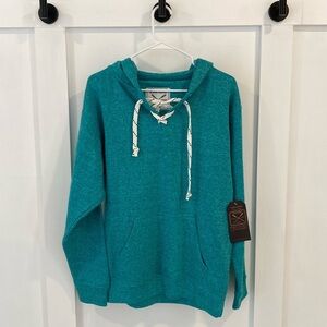 VINEYARD teal green hoodie with kangaroo pocket